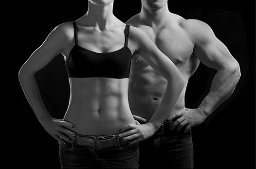 Man and woman with toned body Man and woman with toned body