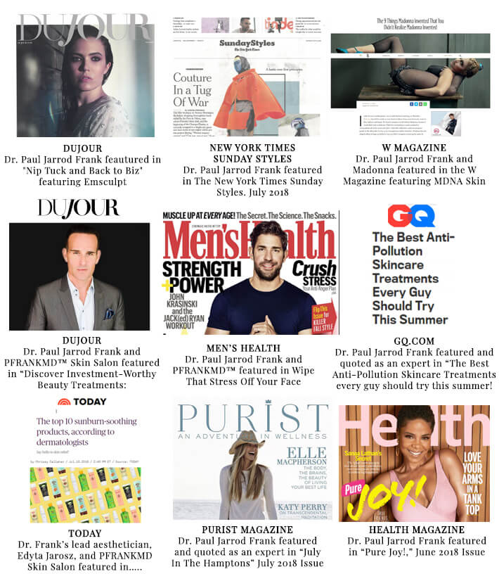 Montage of all Media where Dr. Paul Jarrod Frank and the PFRANKMD™ brand are featured Montage of all Media where Dr. Paul Jarrod Frank and the PFRANKMD™ brand are featured