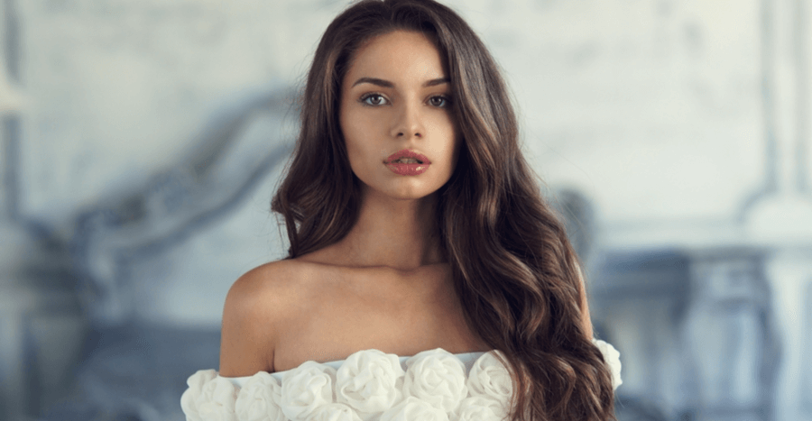 Young woman with long hair Young woman with long hair